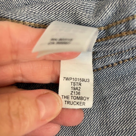 Lucky Brand Tomboy Trucker Jean Jacket XS Blue Denim Distressed Button Up - Picture 6 of 9